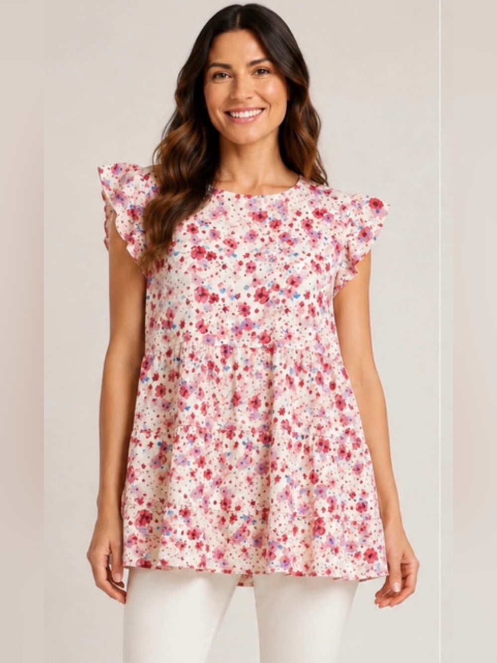 Emily wonder blouse top Andree by unit floral womens small- medium